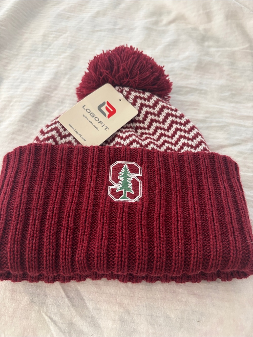 Kids Stanford Cardinal Pom Beanie - Maroon